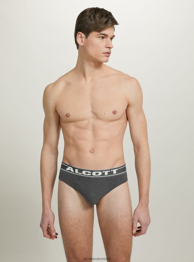 Kleidung de Alcott Männer Slip aus Stretch-Baumwolle mit Logo bk1 schwarz 88J68R1131