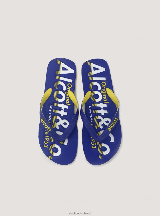 Schuhe de Alcott Männer Flip-Flops mit Logo blaue Marine 88J68R879