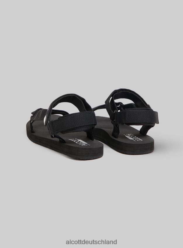 Schuhe de Alcott Männer Sandali aus Gummi mit Chiusura und Strappo bk1 schwarz 88J68R1093
