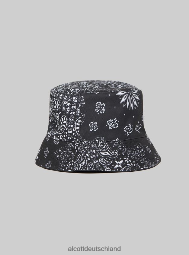 Zubehör de Alcott Männer Cappello pescatore con stampa paisley reversible bk1 schwarz 88J68R523