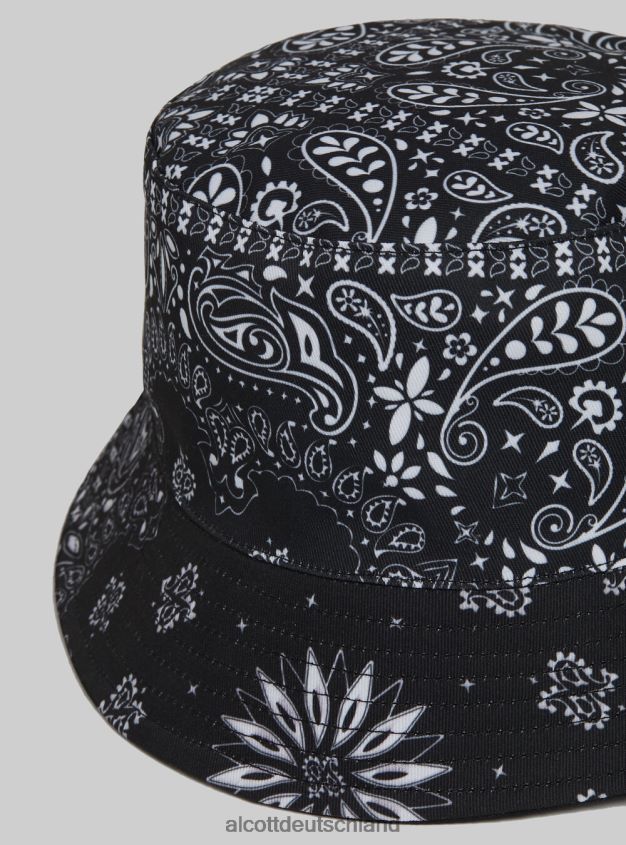 Zubehör de Alcott Männer Cappello pescatore con stampa paisley reversible bk1 schwarz 88J68R523