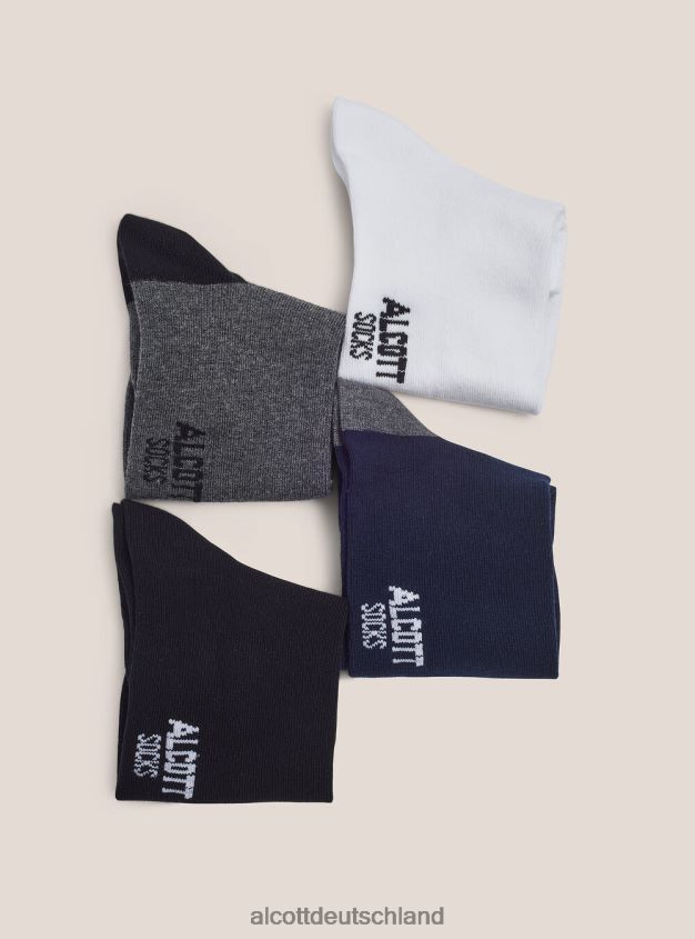 Zubehör de Alcott Männer Set 4 Paia Calzini Basico einzigartig 88J68R1184