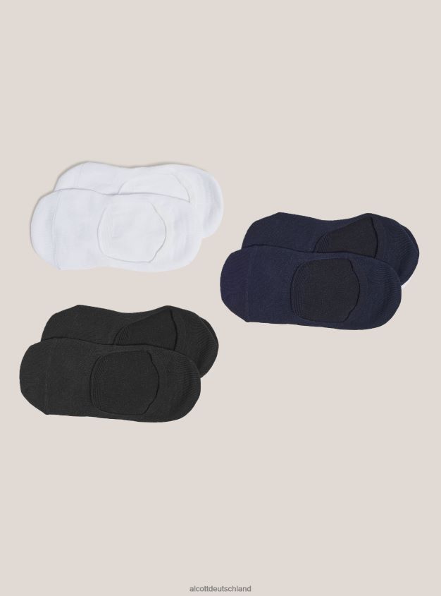 Zubehör de Alcott Männer Set mit 3 Paar Footsies-Socken Mehrfarbig 88J68R1092