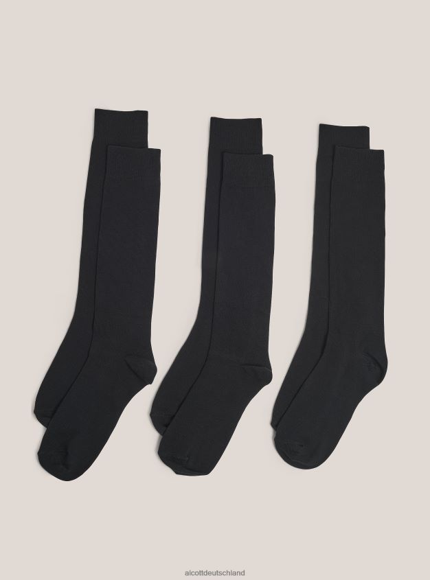 Zubehör de Alcott Männer Set mit 3 Socken bk1 schwarz 88J68R1002