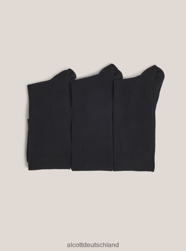 Zubehör de Alcott Männer Set mit 3 Socken bk1 schwarz 88J68R1002