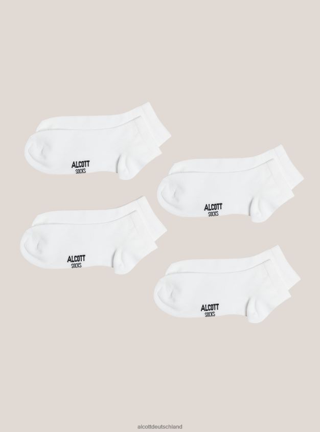 Zubehör de Alcott Männer Set mit 4 Paar Socken mit kontrastierenden Details bk1 schwarz 88J68R1047