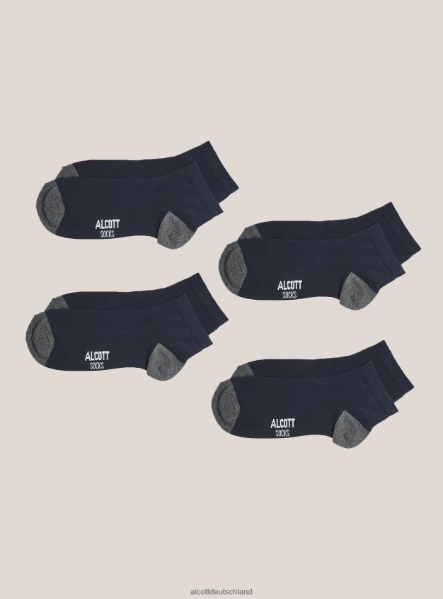 Zubehör de Alcott Männer Set mit 4 Paar Socken mit kontrastierenden Details bk1 schwarz 88J68R1082