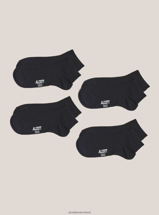 Zubehör de Alcott Männer Set mit 4 Paar Socken mit kontrastierenden Details bk1 schwarz 88J68R877