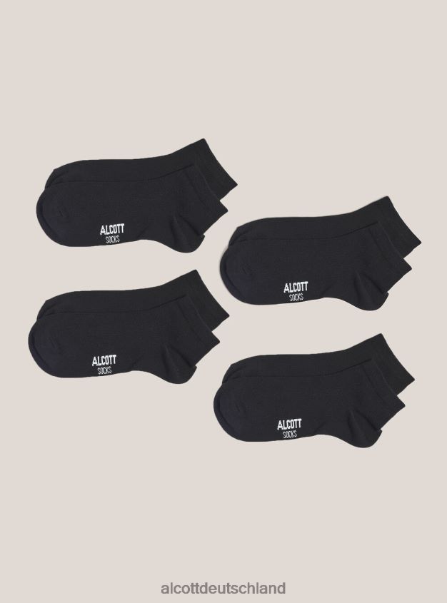 Zubehör de Alcott Männer Set mit 4 Paar Socken mit kontrastierenden Details bk1 schwarz 88J68R877