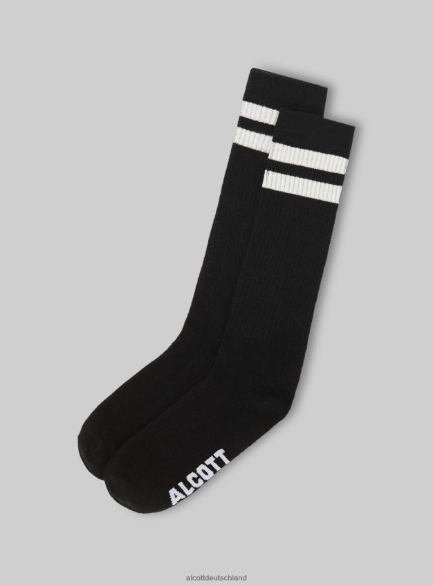 Zubehör de Alcott Männer Socken mit kontrastierenden Bändern bk1 schwarz 88J68R525